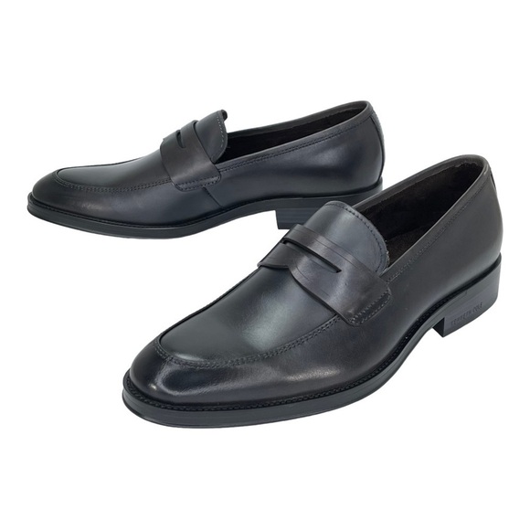 Kenneth Cole Brock Dark Grey Leather Mens Penny Loafers Size 7M - Picture 6 of 10